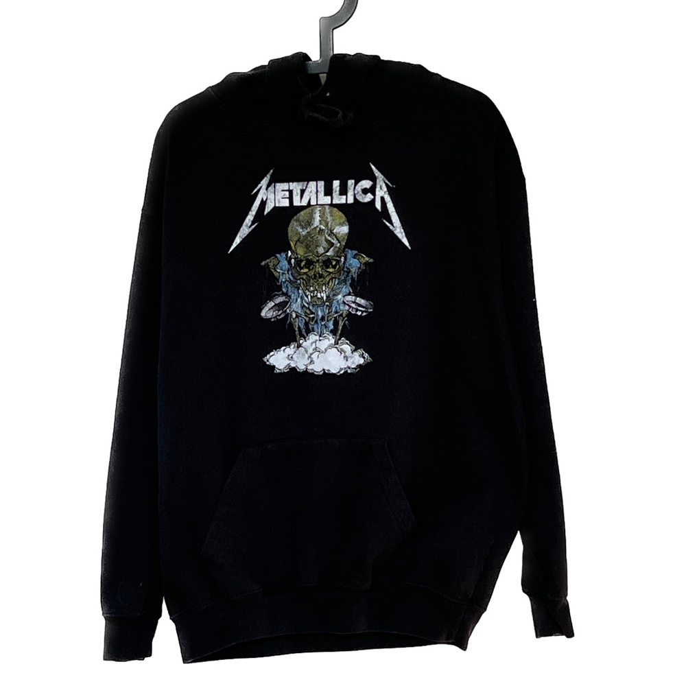 Metallica Hoodie Mens Large Black Pullover Sweatshirt